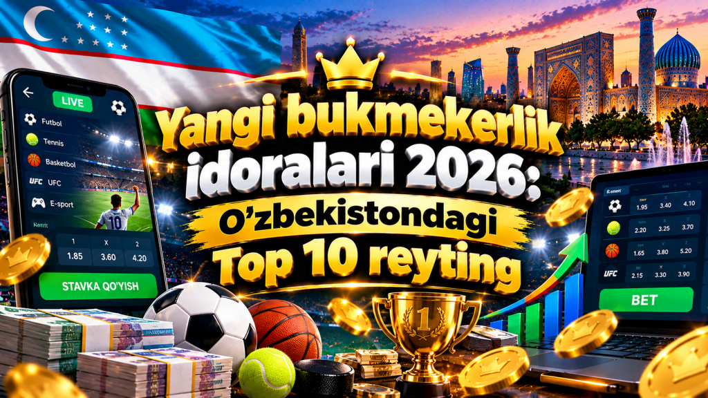 Yangi bukmekerlik idoralari 2026: O‘zbekistondagi Top 10 reyting