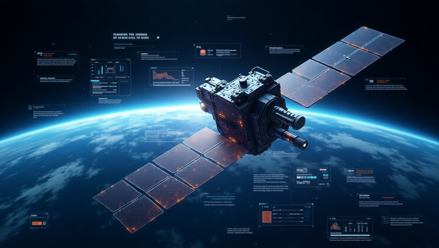 Flux dev hightech russian satellite in earths orbit emitting s 3jpeg