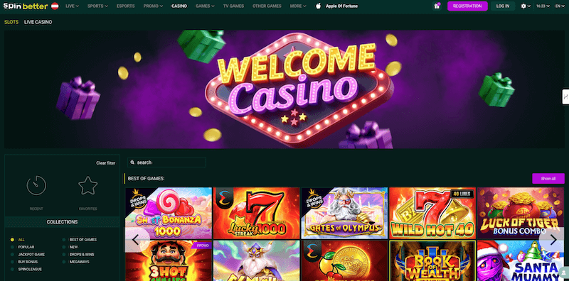 Главная страница Spinbetter