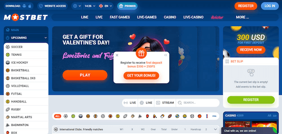 Страница Mostbet